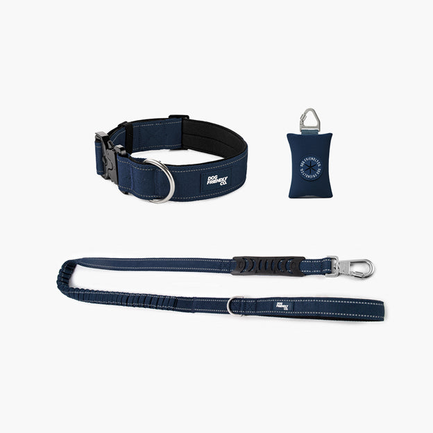 Collar Walk Set - Navy Blue