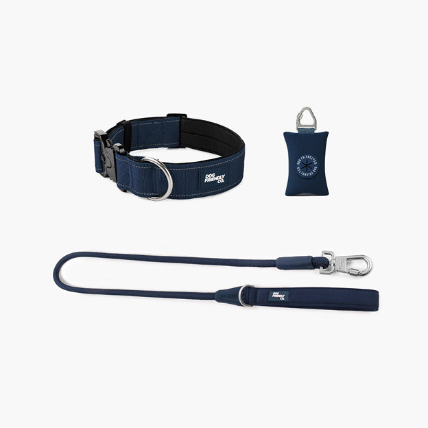 Collar Walk Set - Navy Blue