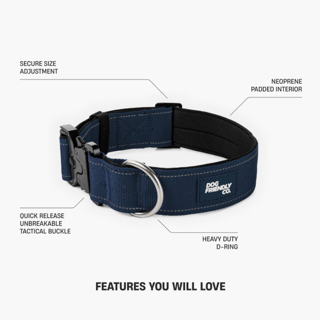 Collar Walk Set - Navy Blue